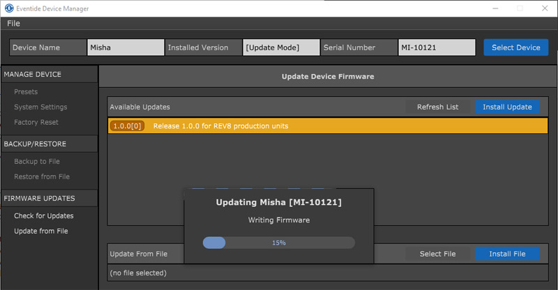 eventide update